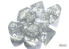 Translucent Clear/white 7ct Polyhedral Dice Set - CHX23071